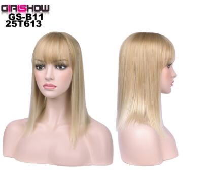 women Bob Wig With Bangs Short Straight Wigs party Synthetic Hair Heat Resistant Fiber fake hair Halloween Perucas