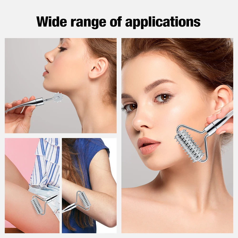 Stainless Steel Face Roller - Cooling Massage Tool for Facial Sculpting