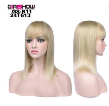 women Bob Wig With Bangs Short Straight Wigs party Synthetic Hair Heat Resistant Fiber fake hair Halloween Perucas