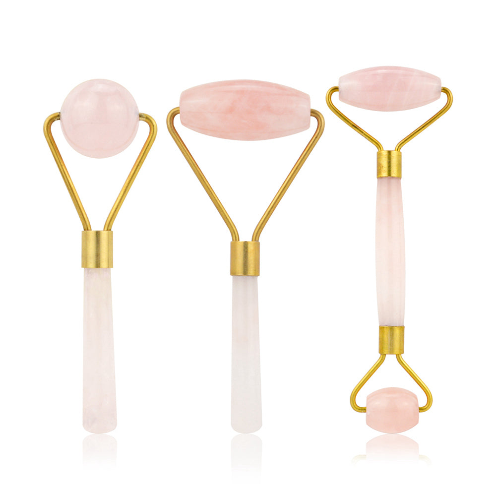 Rose Quartz Facial Roller - Anti-Aging Massage Tool