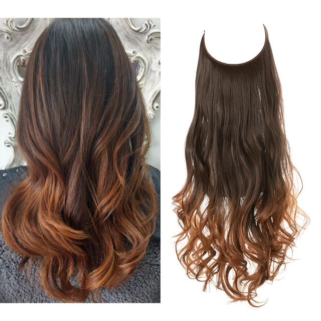 One-piece women's hair extension piece with abundant hair volume U-shaped fishing line invisible and natural long curly hair
