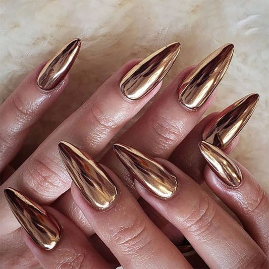 Bronze Electroplated Press-On Nails