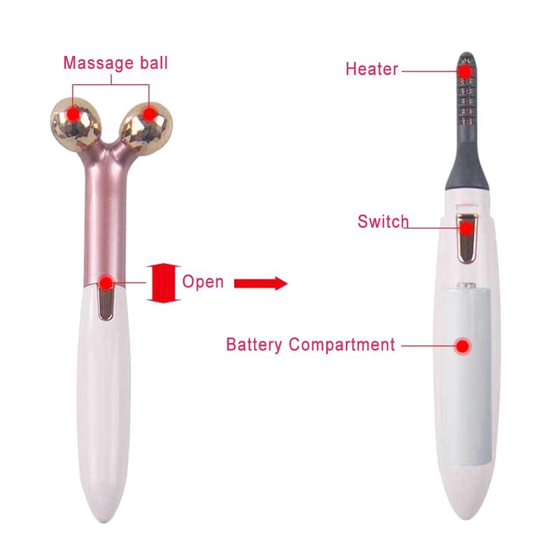 2-in-1 Heated Eyelash Curler & Face Roller