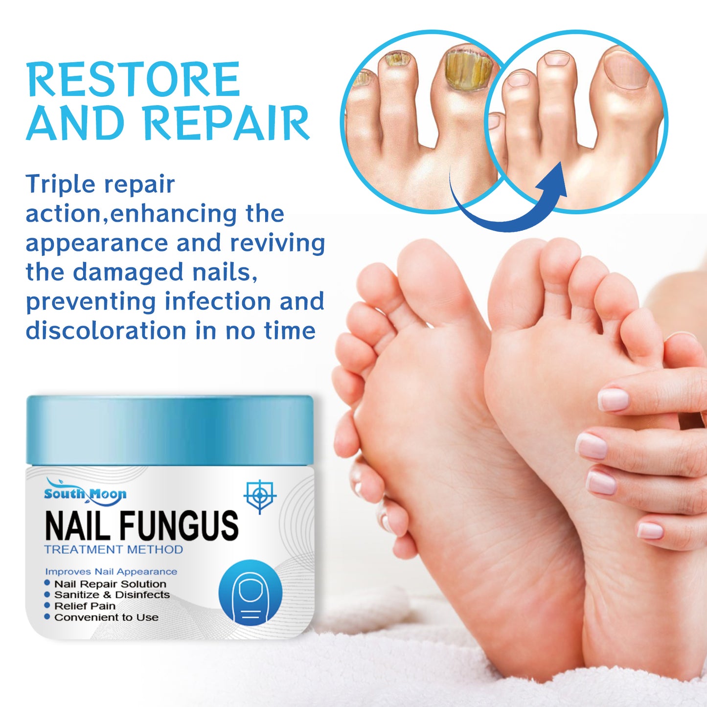 Nail Fungus Treatment Method, Repair Grey Nail Brightening Nail Thickening Nail Hand And Foot Nails Moisturizing Care Cream