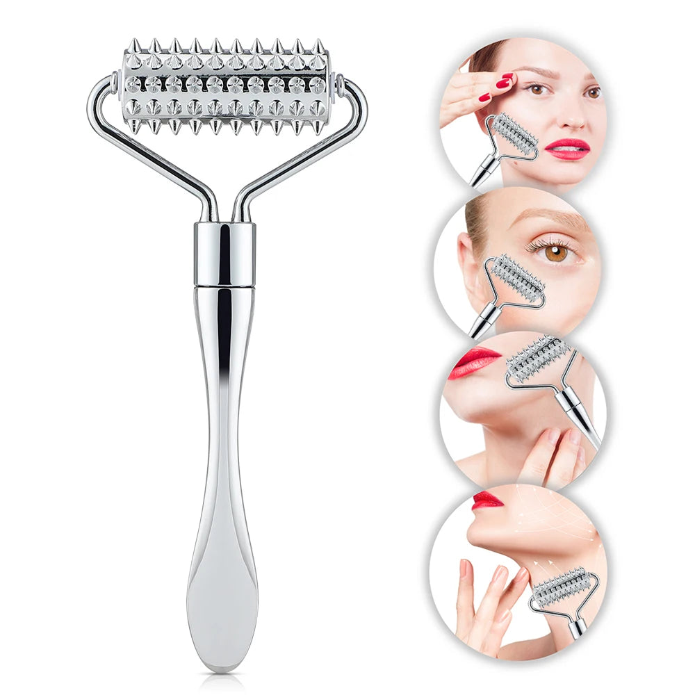 Stainless Steel Face Roller - Cooling Massage Tool for Facial Sculpting