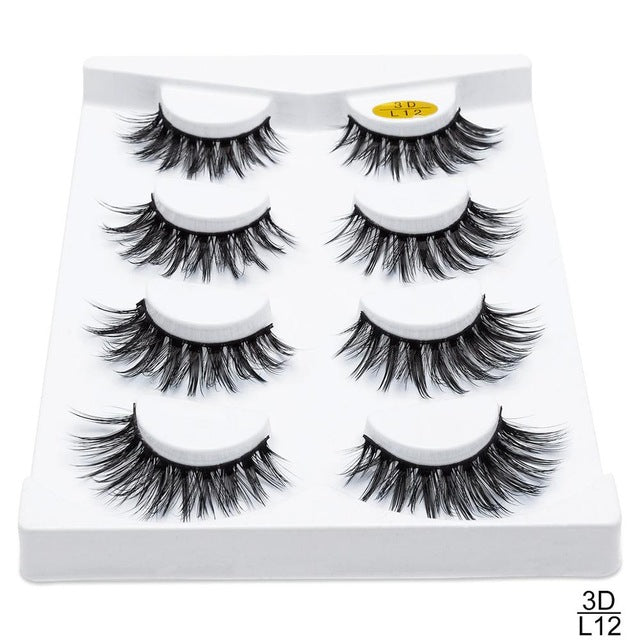 5 Pairs 3D Mink Lashes Thickness False Eyelashes