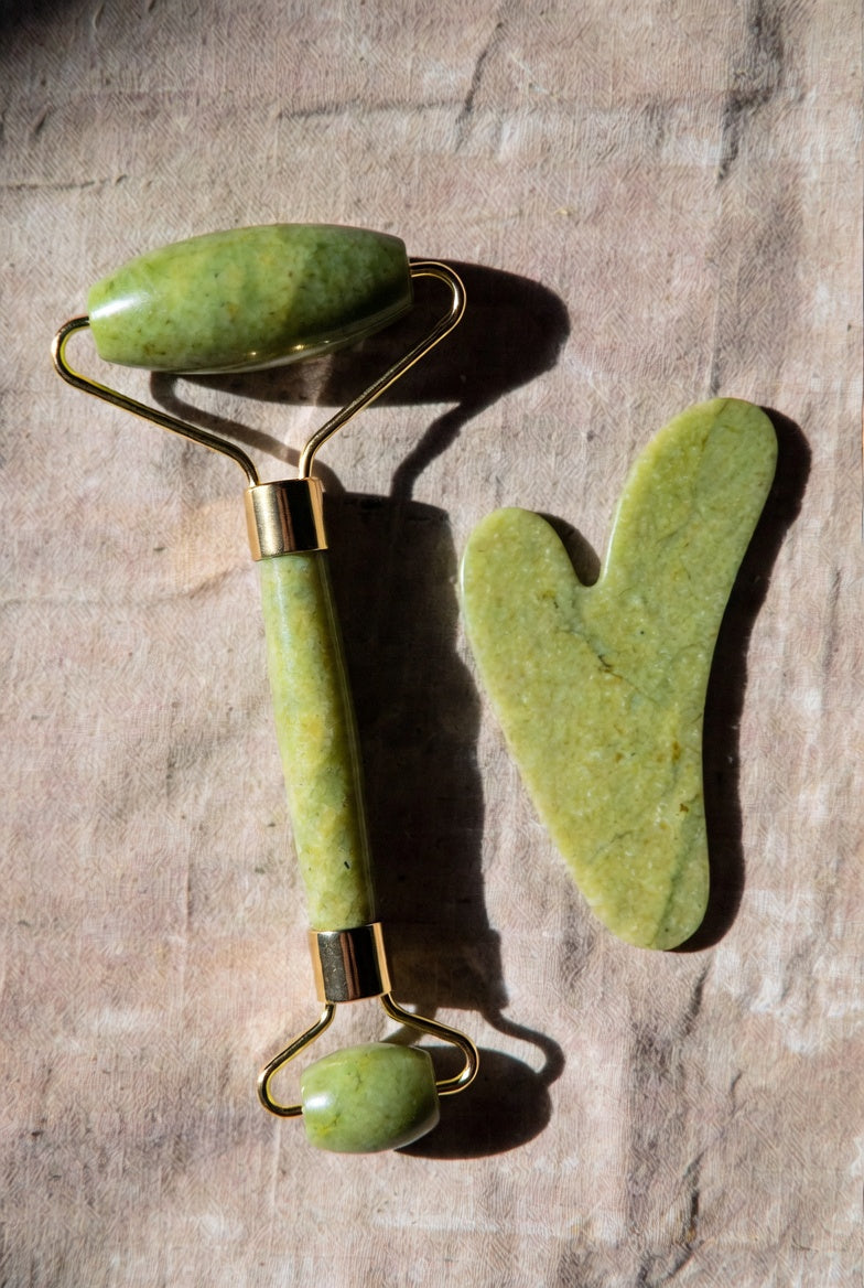 Jade Face Roller Gua Sha Massager Natural Real Stone Scraper Care Massage Tools Face Gouache Skin