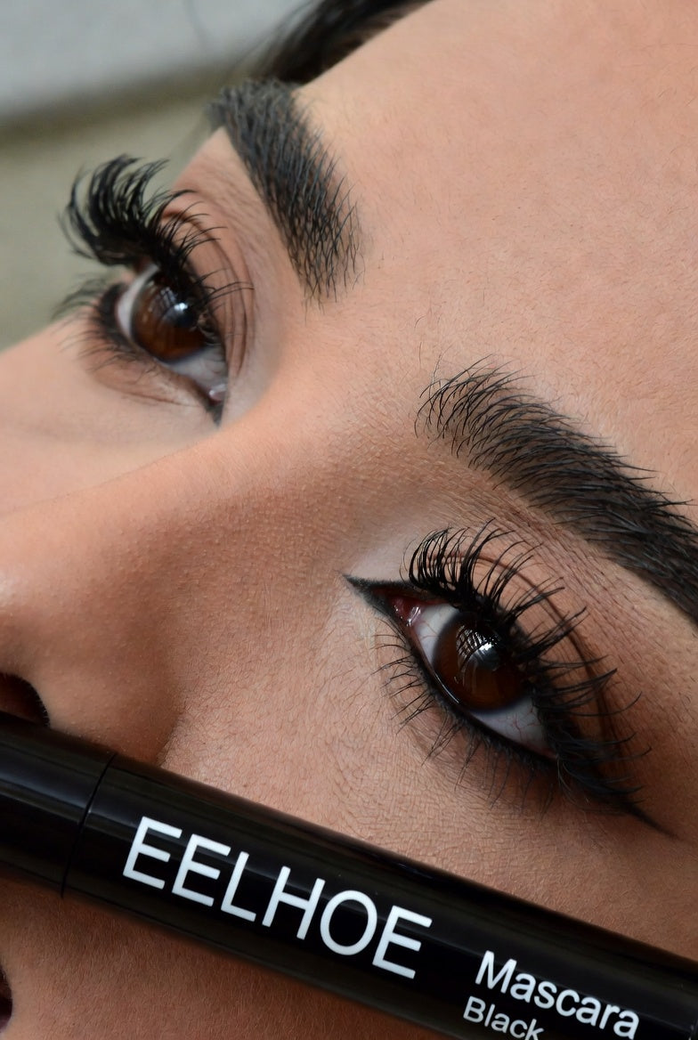 EELHOE Mascara Black Curly Lashes Eyebrows Natural Beautiful Mascara Moisturizing Traceless Slender Mascara