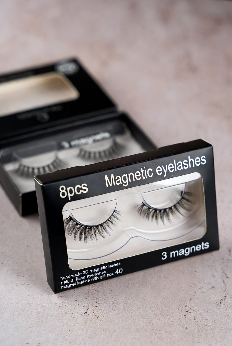 8pcs Magnetic eyelashes with 3 magnets handmade 3D magnetic lashes natural false eyelashes magnet lashes with gift box 40