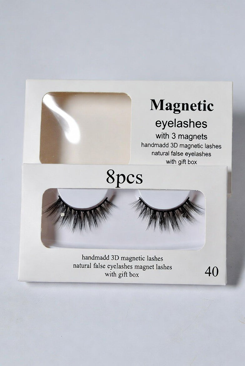 8pcs Magnetic eyelashes with 3 magnets handmade 3D magnetic lashes natural false eyelashes magnet lashes with gift box 40